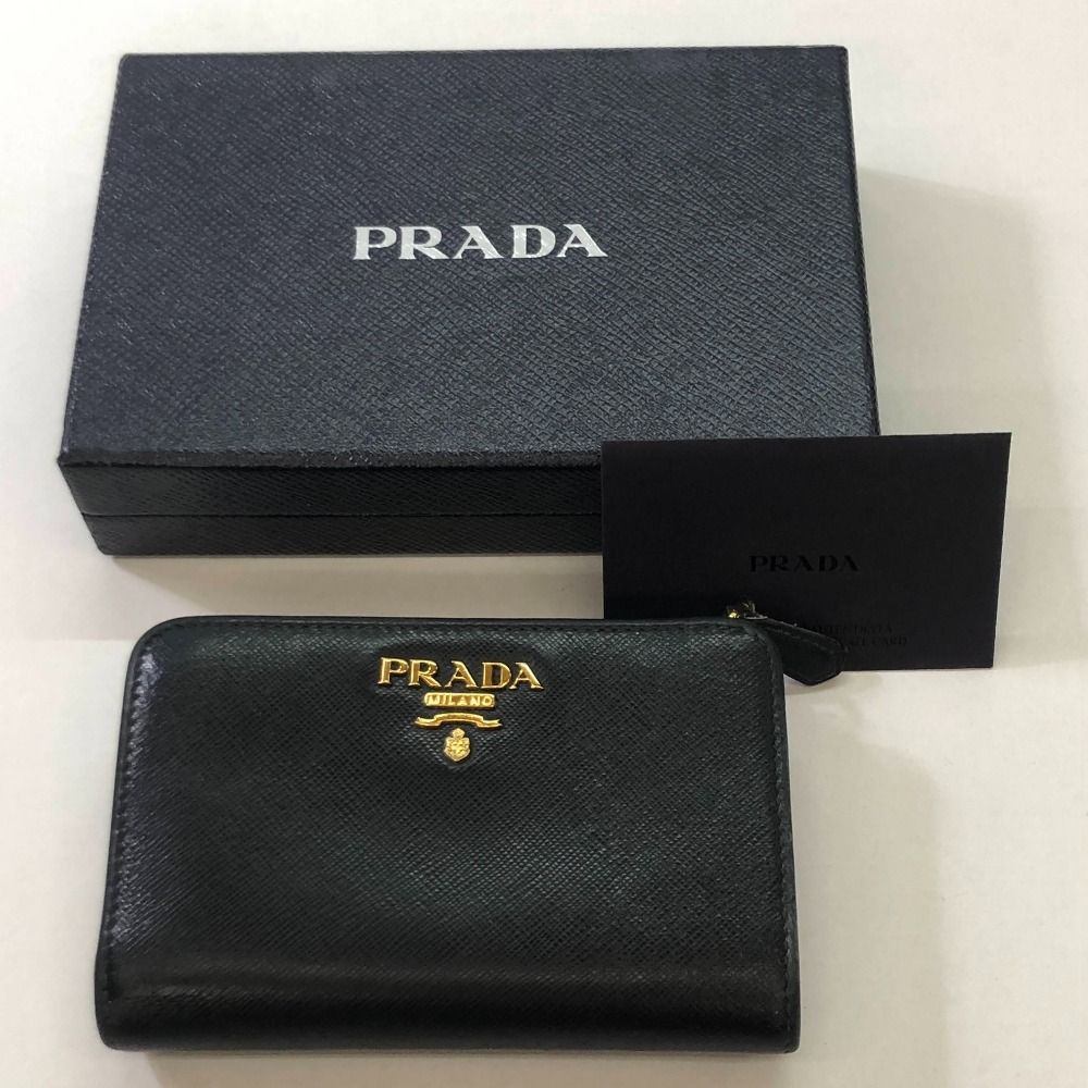04 w 5776∞ PRADA プラダ 二つ折り財布 サフィアーノ 1 ML 225 NERO