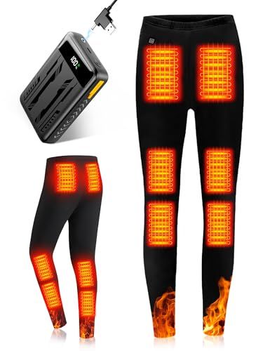 AGGOZ 電熱パンツ 加熱パンツ 高温版70℃ 40000 mAh付 12つヒーター内蔵 DC 7 4 V USB給電 3段階温度調整 日本製繊維ヒーター 速暖 発熱パンツ 防寒パンツ 通勤通学 スキー 登山 釣り 電熱ズボン m dd 95 f 25