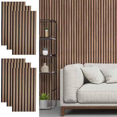 吸音材 壁 木製 防音材 防音パネル .5 cm| ウッドパネル 賃貸 吸音パネル 簡単 貼る 施工面積1.56? 吸音ボード 室内装飾 DIY 騒音対策 遮音 インテリア おしゃれ シンプル セット クルミ色 m f 7254 d 75