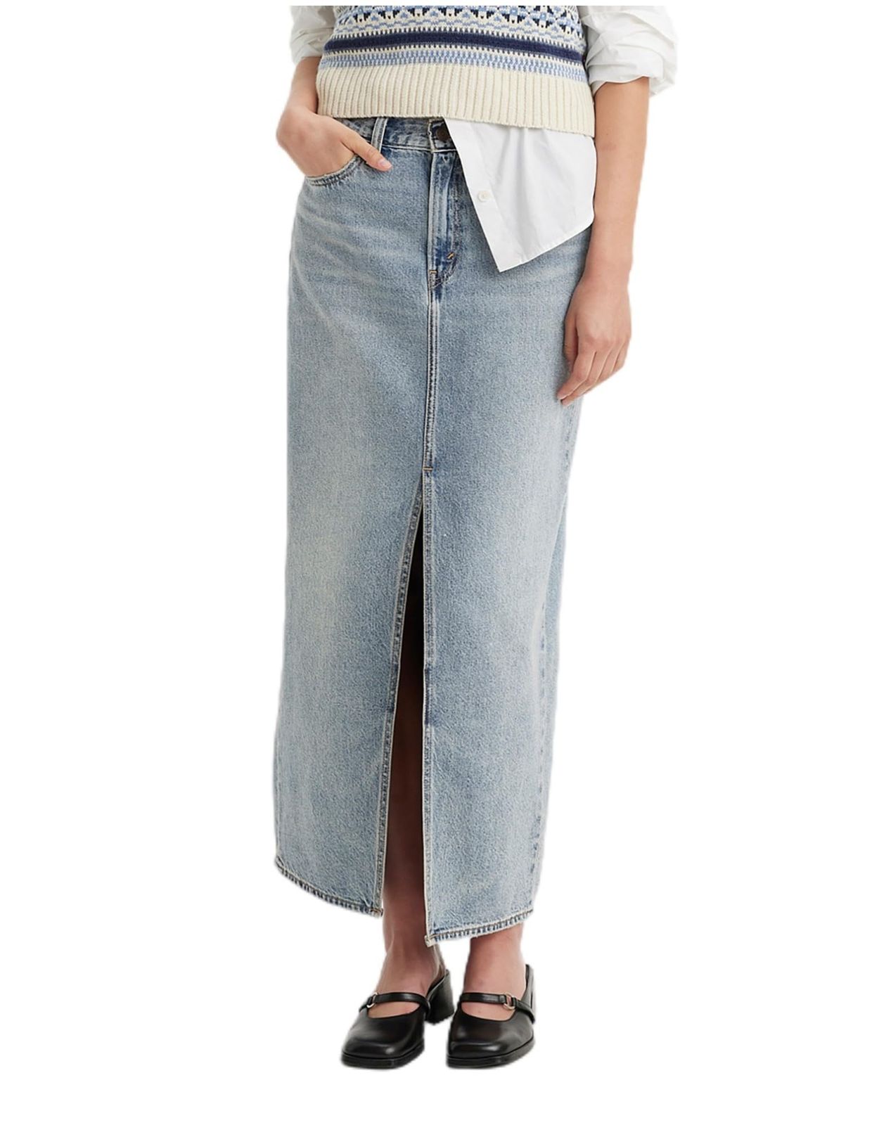 リーバイス デニムスカート ANKLE COLUMN SKIRT マキシスカート レディース A 7512-0000 US W 27 PLEASE HOLD