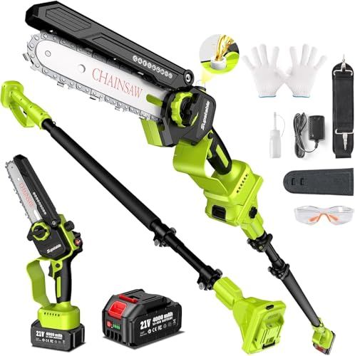 迅速に発送 2025新型 Supstable たかえだ 電動チェーンソー 6インチ 高枝切り 充電式 コードレス 1台2役 ハンディーチェーンソー 自動給油 伸縮延長ポールの長さ130 cm-250 cm 角度調節 小型 軽量 枝切り 高 bf 26 d 1 f 2
