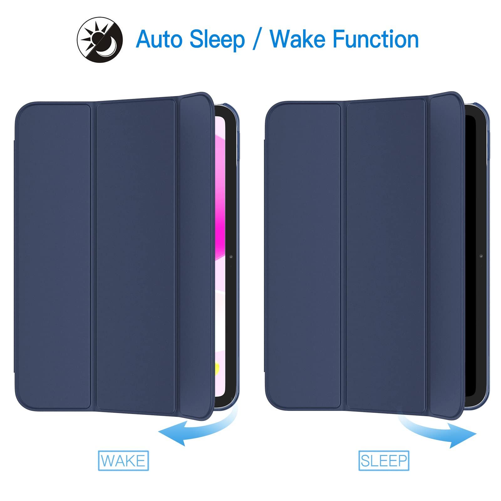 在庫処分】(ディープネイビー) タブレットカバー ウェイクアップ