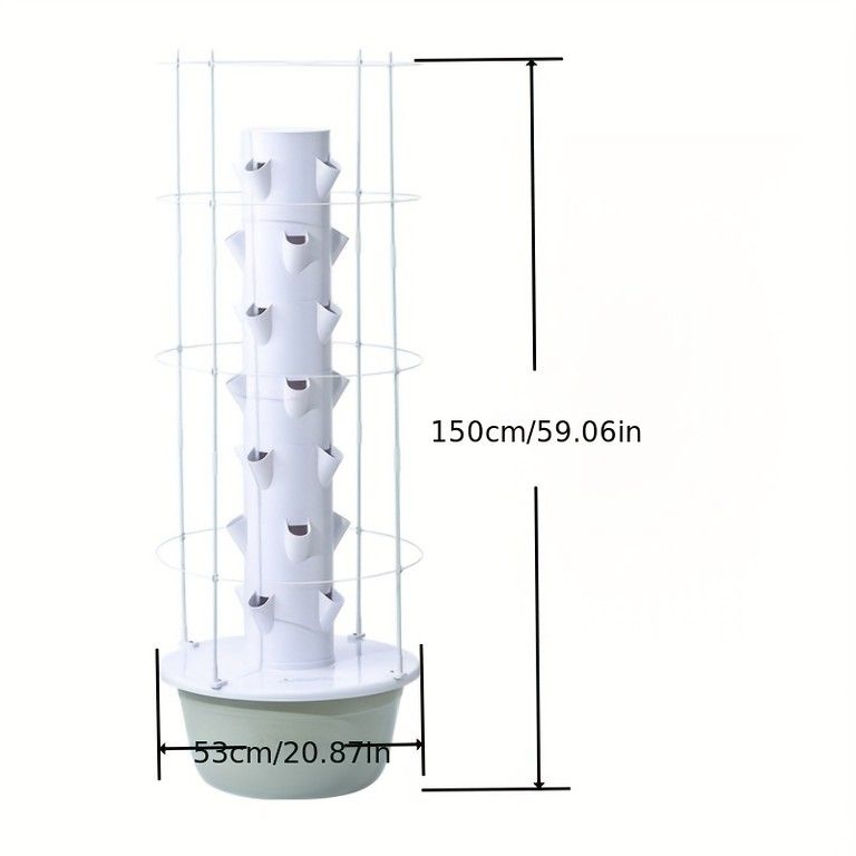 省スペースで簡単 8段 水耕栽培タワー キット 成長フレーム付 野菜|イチゴ|トマト|ピーマン栽培 家庭菜園|ガーデニング 電気不要 屋内|屋外 頑丈設計 多層式 園芸用品