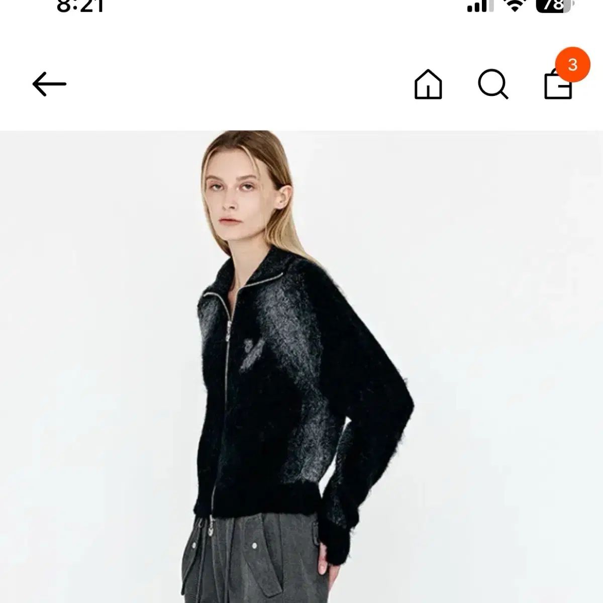 YUSE トップス ALPACA JACQUARD ZIP-UP KNIT TOP