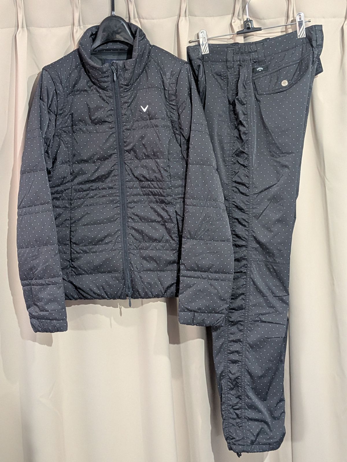 Callaway キャロウェイ ドット柄 ダウンジャケット パンツ 上下