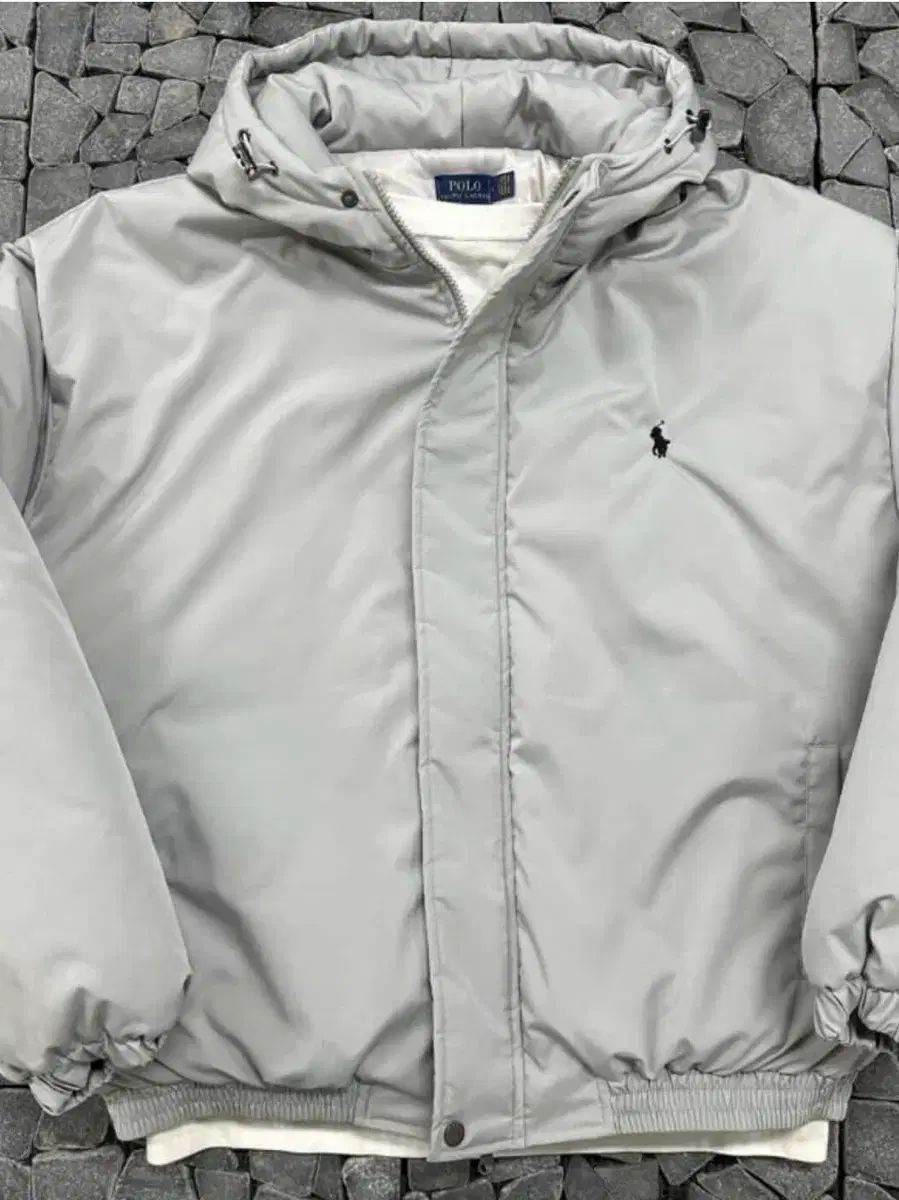 ポロ ラルフローレン フード ダウン アウター グレー