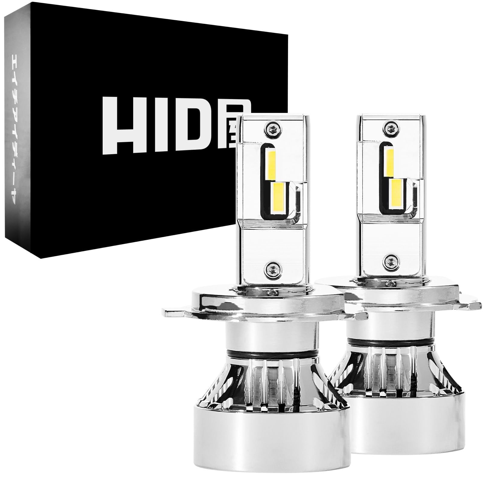 HID屋 H4 LED ヘッドライト 49600cd(カンデラ) 爆光 ホワイト 車検対応