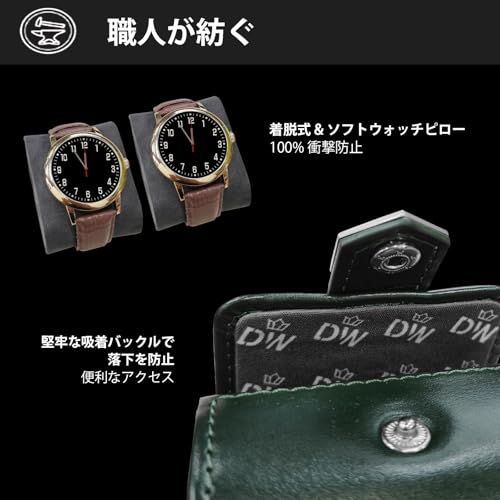  DUKWIN 時計ケース 2本 ウォッチロール PUレザー 腕時計収納ケース 旅行 本革 腕時計ロール ウォッチケース ポータブルウォッチロール トラベルケース 収納ボックス 持ち運び グリーン ecaff 5 bf その他 キッチン 食器