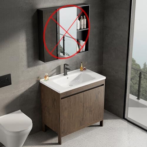 迅速に発送 PFLife 洗面化粧台 洗面台 陶器製 扉付き収納 組立簡単 全収納タイプ 洗面ボウル付 省スペース 混合水栓 洗面台本体のみ 80*40*80 cm