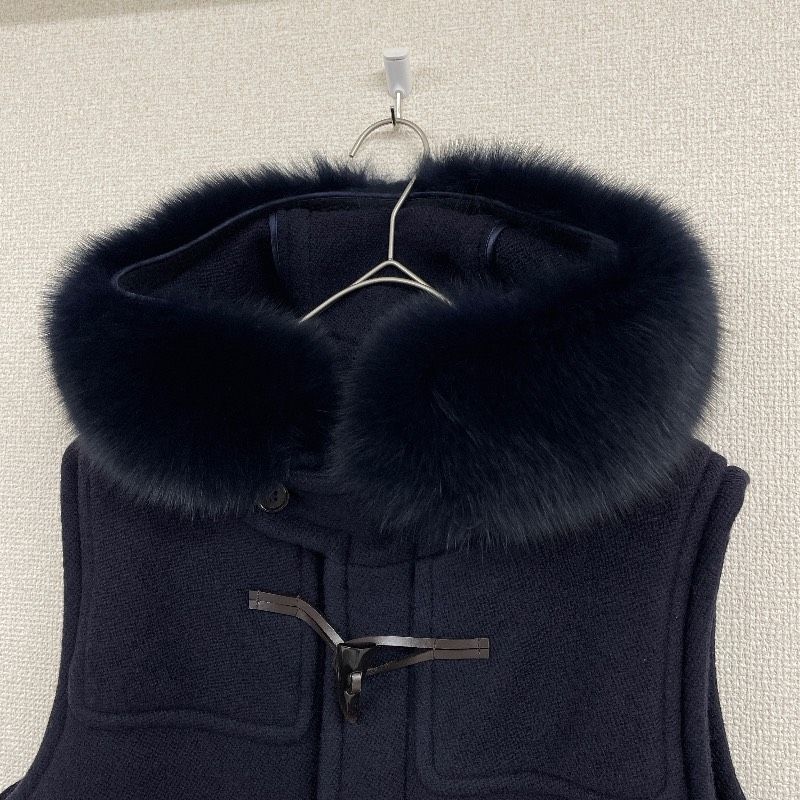 Drawer ドゥロワー ロングベスト ノースリーブコート ダッフル フード