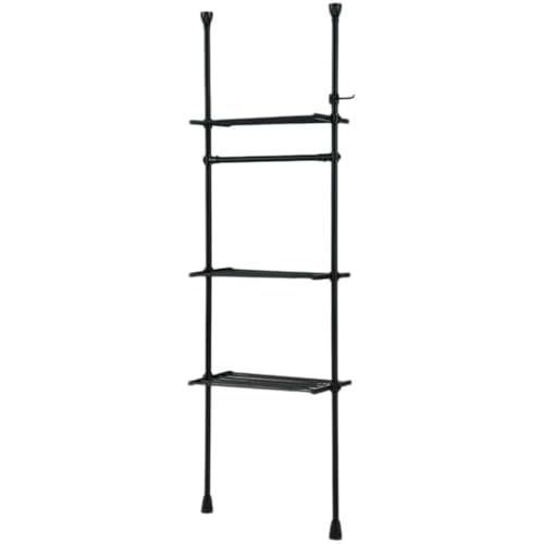 迅速に発送 ニトリ NITORI つっぱりラック ヒルデ ブラック 幅88×奥行30×高さ266 cm 8791419