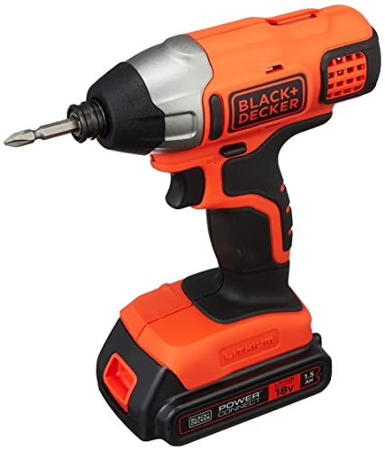 迅速に発送 ブラックアンドデッカー BLACK DECKER コードレス インパクトドライバー ソフトインパクト DIY 電動工具 穴あけ 締付工具 ワンタッチ ビット交換 18 V 1 5 Ah バッテリー 付き