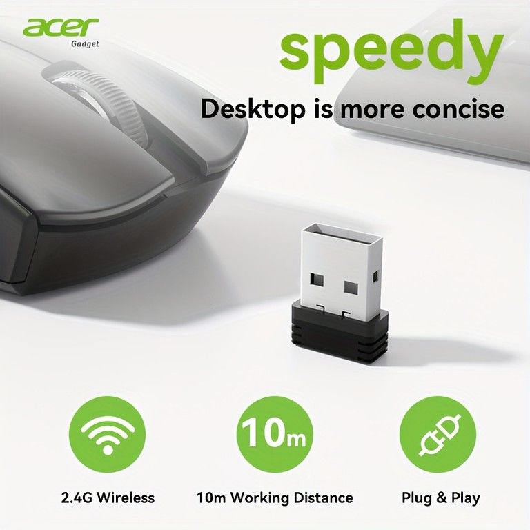 静音設計】ACER ワイヤレスキーボード マウスセット スリム＆軽量 2.4