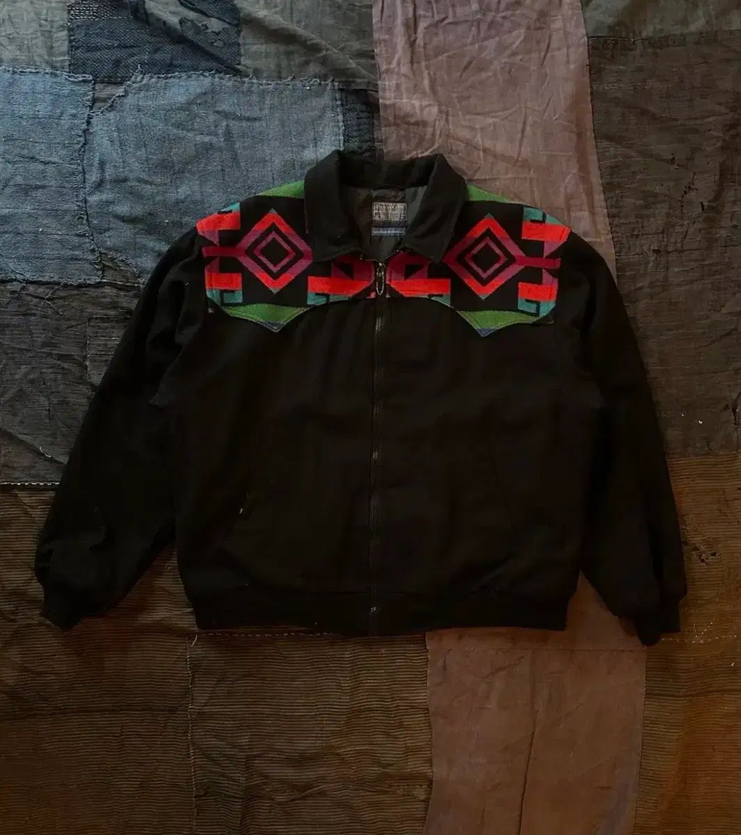 70 s 80 ヴィンテージ ファンデルトン ネイティブ アメリカン ナバホ ウール ブルゾン ジャケット