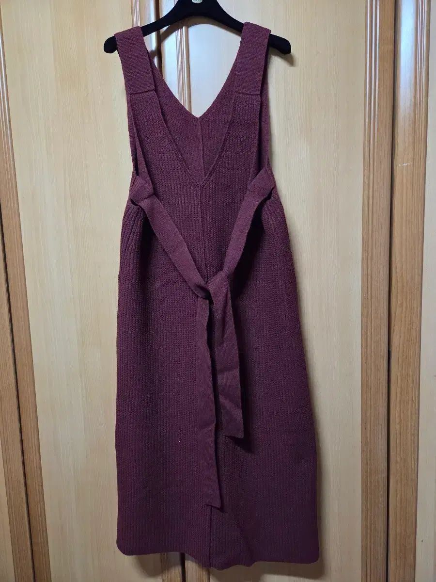 システム ニット ビスチェ ワンピース バーガンディ free
