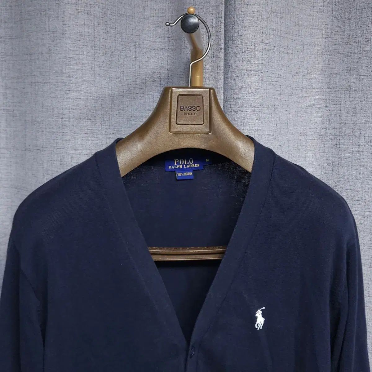 95-100 ポロラルフローレン メンズ コットン カーディガン ネイビー
