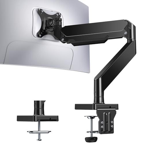 HUANUO ファーノー モニターアーム 大型 13 43インチ対応 耐荷重15 kg ディスプレイアーム ガススプリング式 VESA 75 x mm 100 mm対応 シングル PCアーム クランプ式 グロメット式 多角度調 7 b 382072