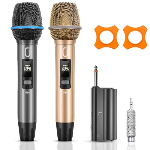 JYX ワイヤレスマイク 無線カラオケマイク UHF マイクロフォン 充電式 会議 スピーチ 公演 パーティー 学校運動会などに適用 ローズゴールド 11 f 2489 c