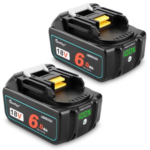 迅速に発送 Waitley マキタ18 V バッテリー互換 6.0 Ah セット カットオフ機能 過電流保護 過放電防止など多重回路保護機能が搭載 デジタル％残量指示付 大容量電池 6000 mAh BL 1860 B 電動工具用 バッテリ 最新セル採用 高耐久性