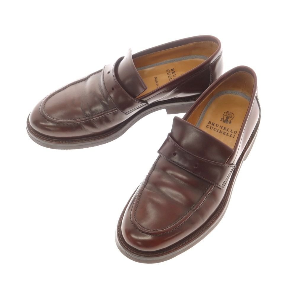 【中古】ブルネロクチネリ Brunello Cucinelli レザー ローファー ブラウン【サイズ40】【メンズ】
