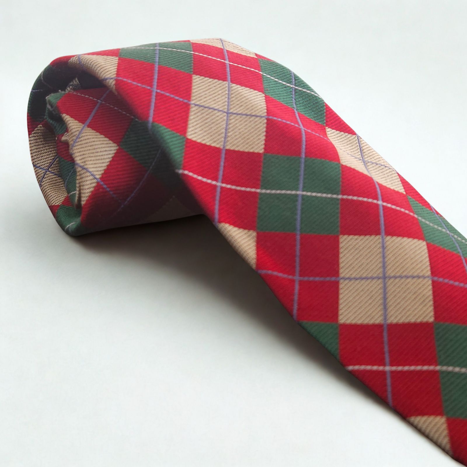 【超レア★未使用級★ITALY製】 ラルフローレンチェック刺繍スカルネクタイ★赤 超レア☆未使用級☆ITALY製】 ラルフローレンチェック刺繍スカルネクタイ☆