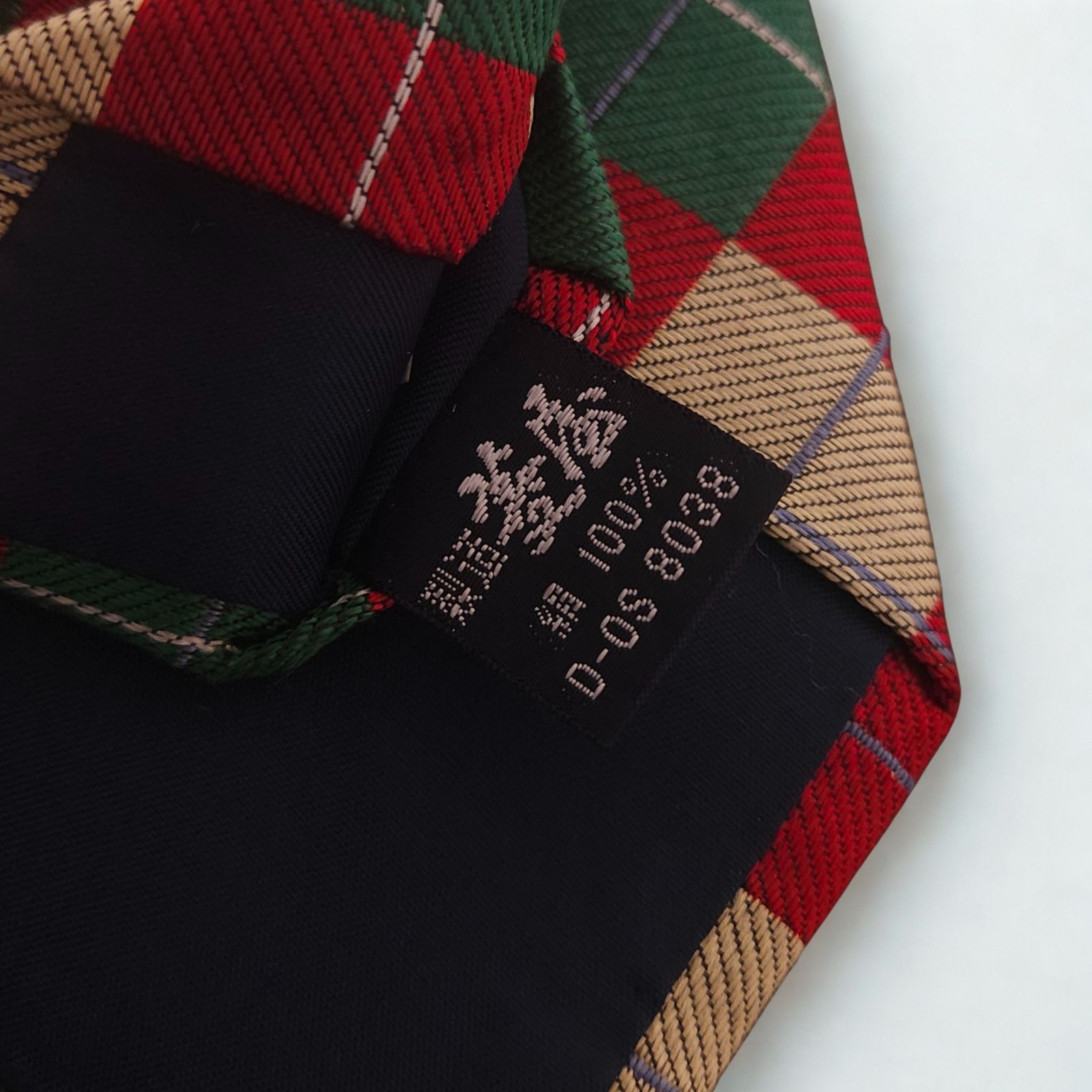 【超レア★未使用級★ITALY製】 ラルフローレンチェック刺繍スカルネクタイ★赤 超レア☆未使用級☆ITALY製】 ラルフローレンチェック刺繍スカルネクタイ☆