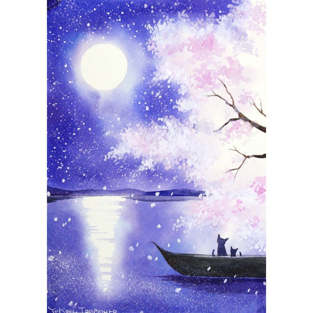 原画）春夜の海【A5サイズ／水彩画／#2984】 - メルカリ