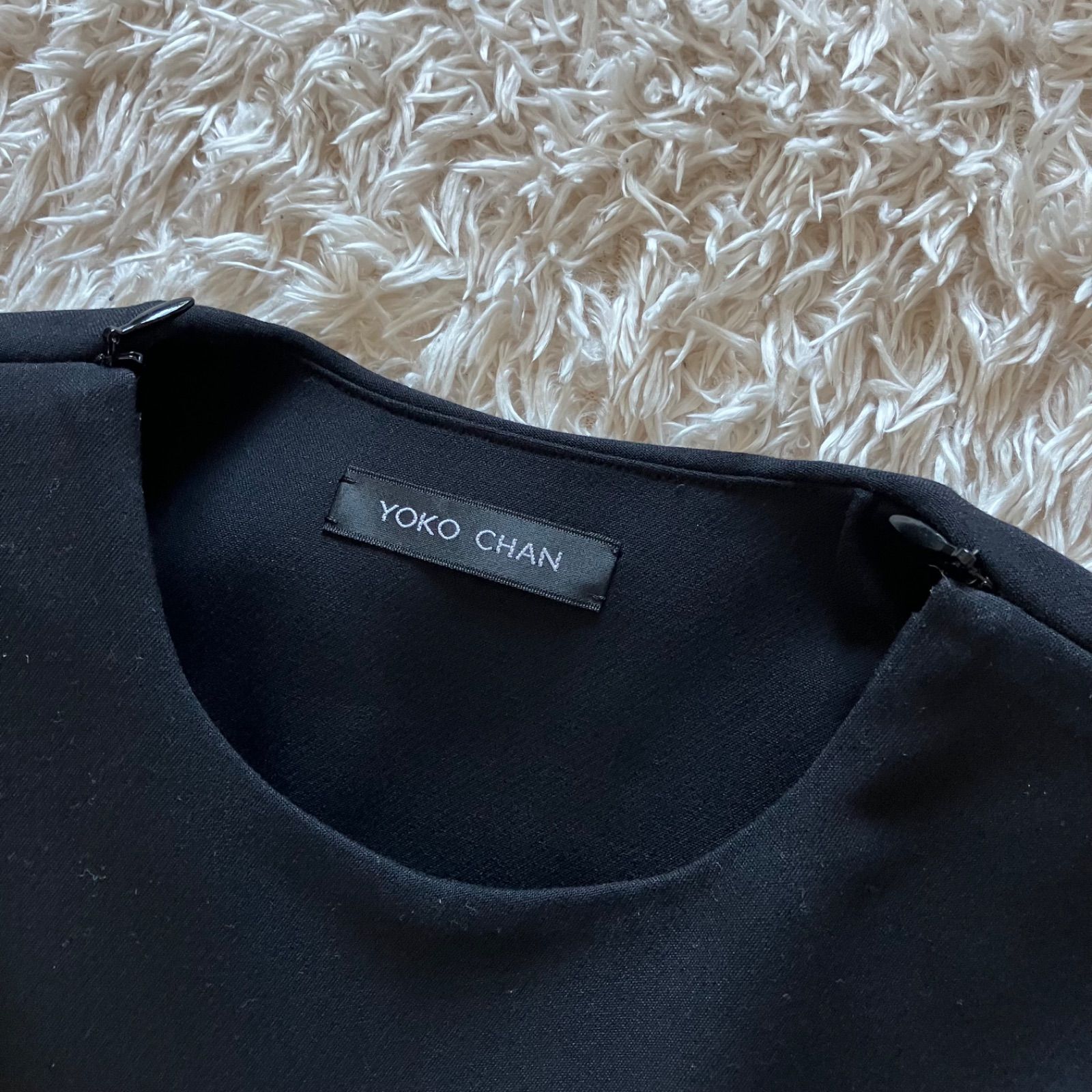 ヨーコチャン YOKO CHAN パール付き ノースリーブ ワンピース 38