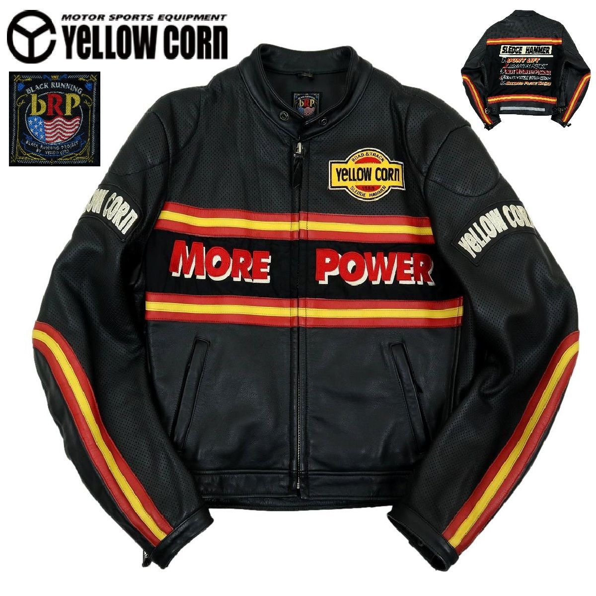S 3659 ビッグサイズLL パンチングレザー YeLLOW CORN bRP イエローコーン ビーアールピー レザージャケット 本革