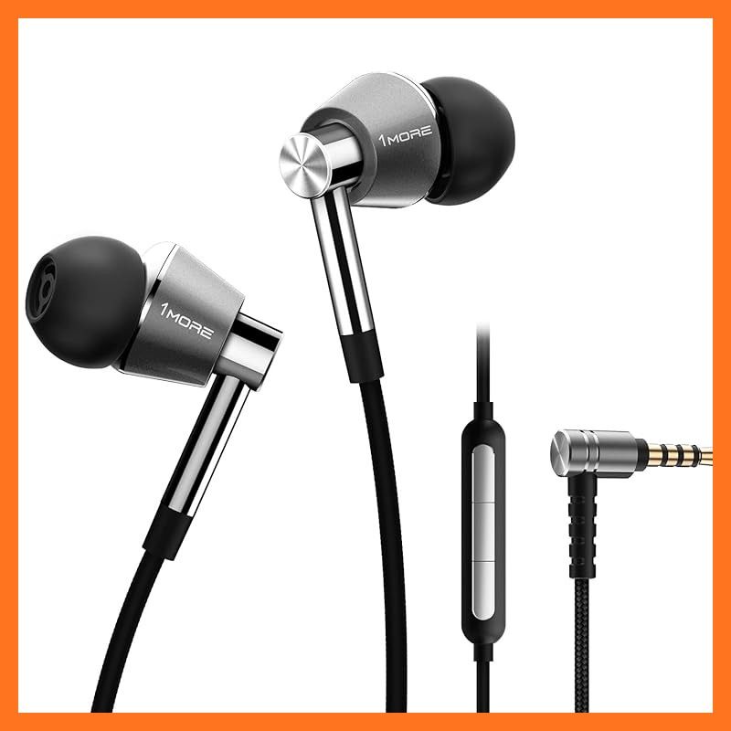 1 MORE 有線 イヤホン ハイレゾ音源対応 トリプルドライバー Hi-Res ステレオ Hi-Fiサウンド ビジュアルグランプリ VGP ノイズ遮断 カナル型 リモコン マイク付 E 1001 シルバー