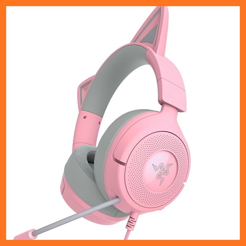 Razer レイザー Kraken Kitty V 3 X Quartz Pink Edition ゲーミングヘッドセット 有線 個性を発揮するネコミミ 音声キャプチャを強化したHyperClear カーディオイドマイク パワフルでリアルなオーディオを