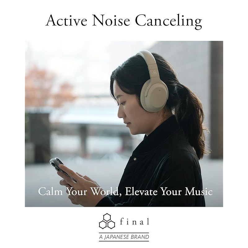 final UX 2000 ノイスキャンセリング搭載Bluetoothヘッドホン Bluetooth 5.3 低遅延 60 h再生時間 Cream