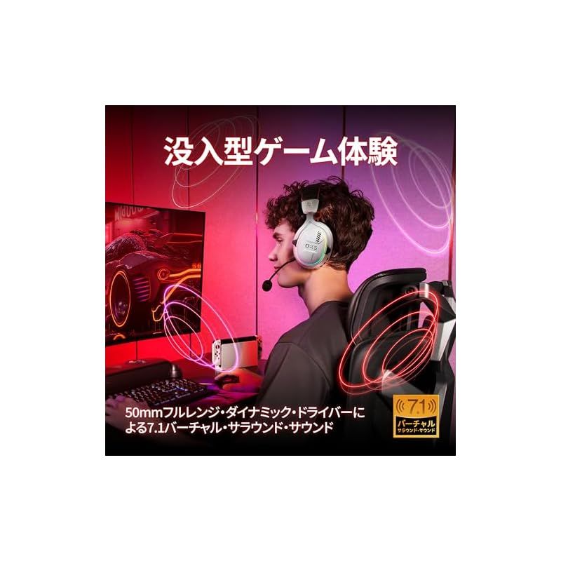 新品】 OXS Storm G2 ワイヤレスゲーミングヘッドセット、7.1