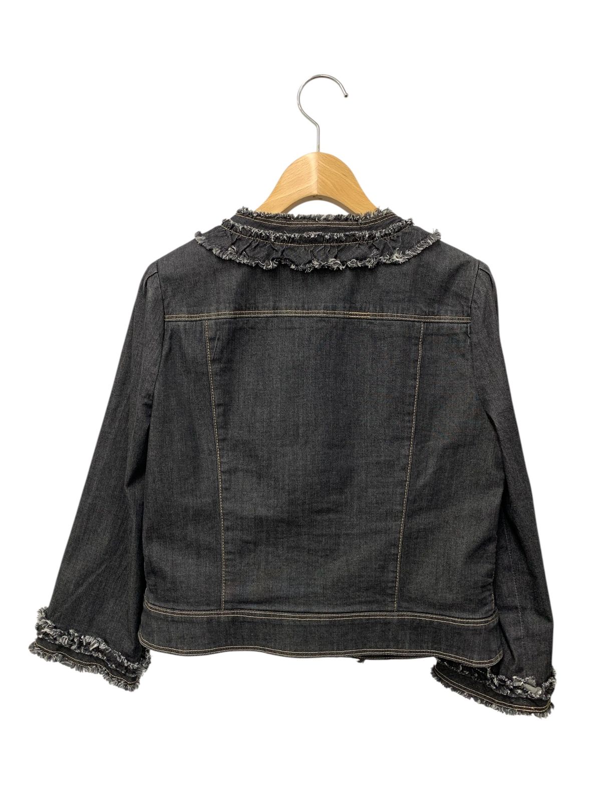 新品タグ付✨エムズグレイシー M'S GRACY デニムジャケット フリル 38 エムズグレイシー 414112 デニムジャケット 38 ブラック フリル