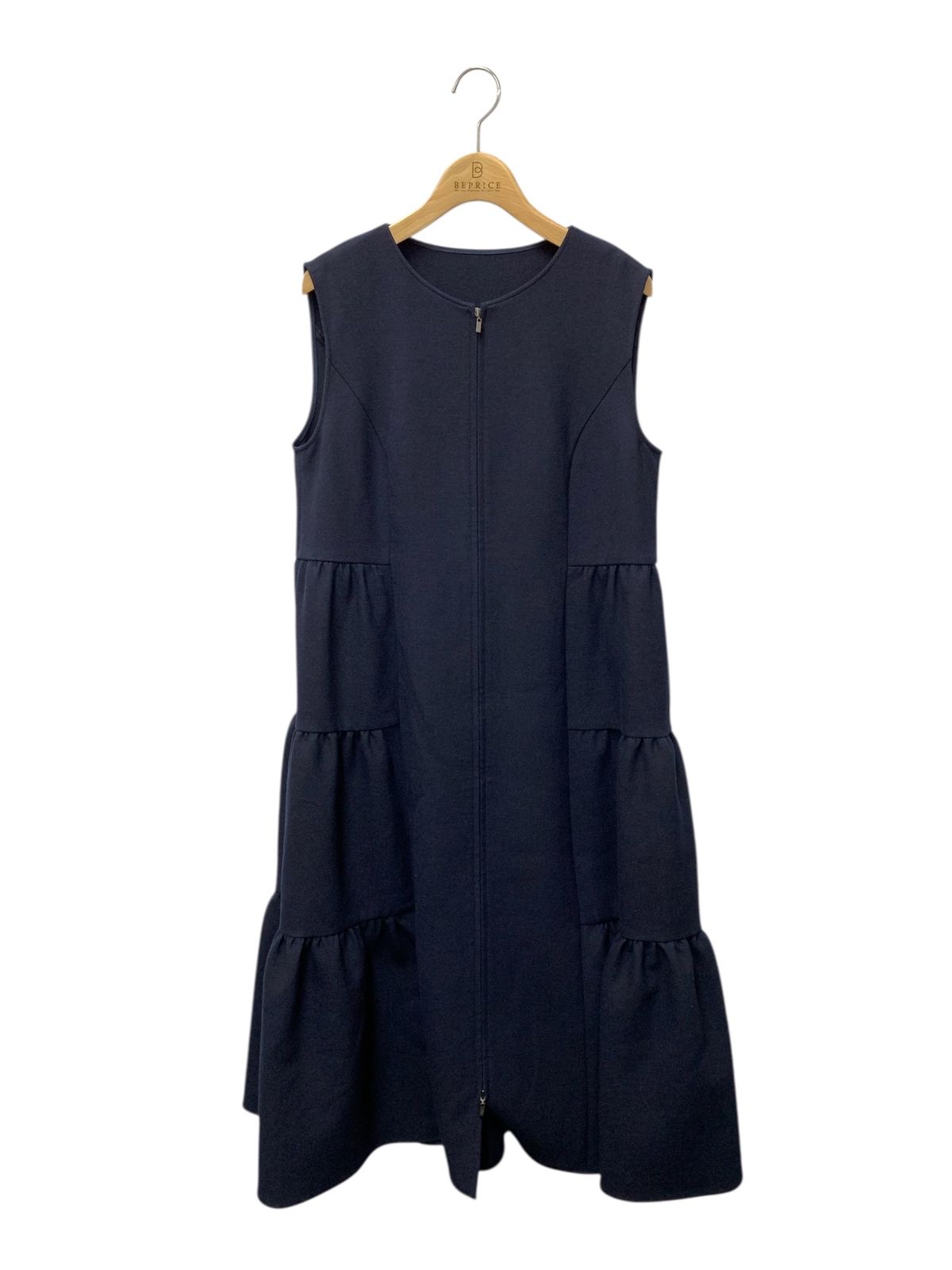 フォクシーニューヨーク Ganache ガナッシュ 45469 ワンピース 40 ネイビー フロントジップ