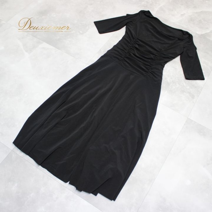 【美品 社交ダンス衣装】ワンピース ドレス ICHIOKU 黒 ブラック 長袖 美品 社交ダンス衣装】ワンピース ドレス ICHIOKU イチオク 黒