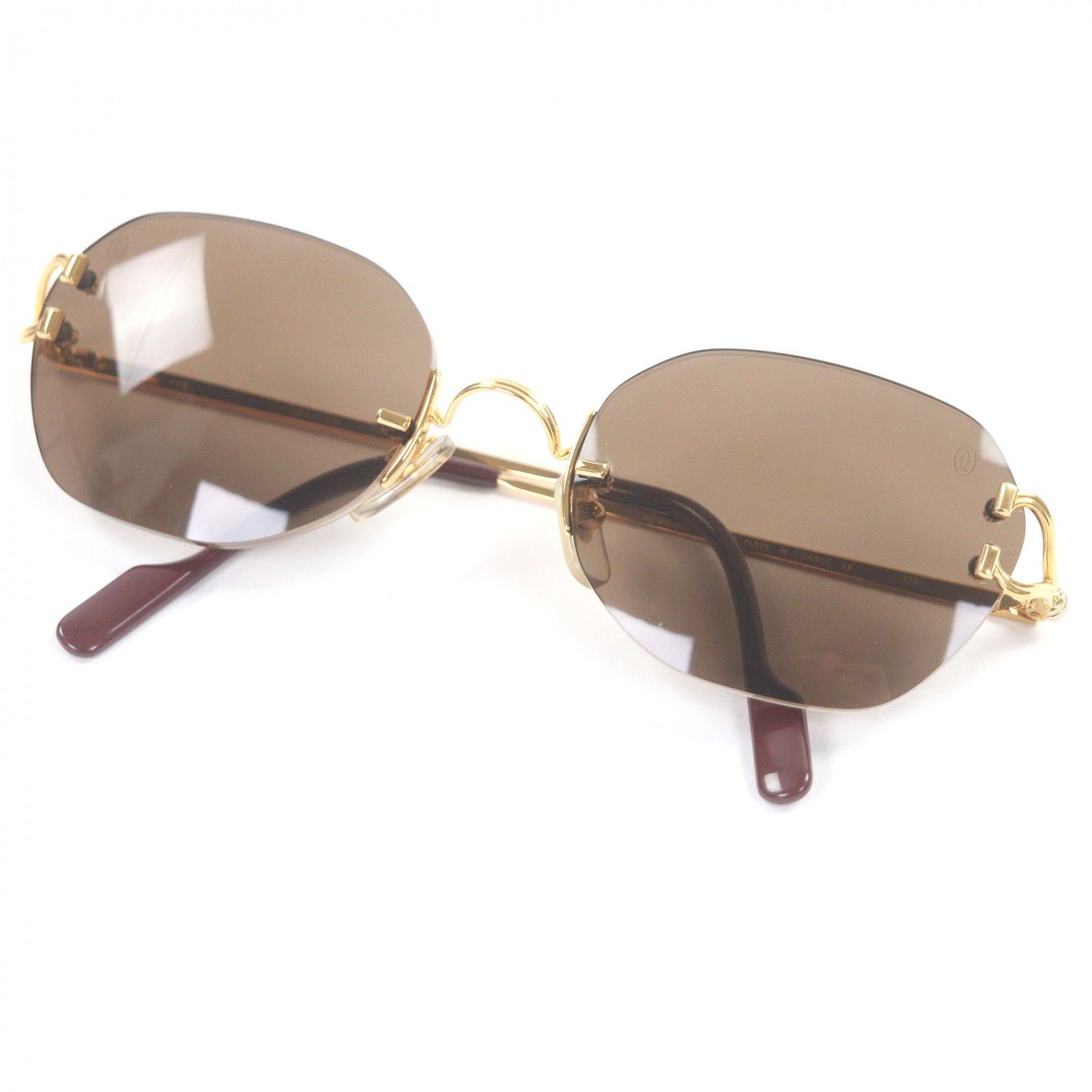 美品□Cartier カルティエ 135 トリニティ メガネ 眼鏡 アイウェア 