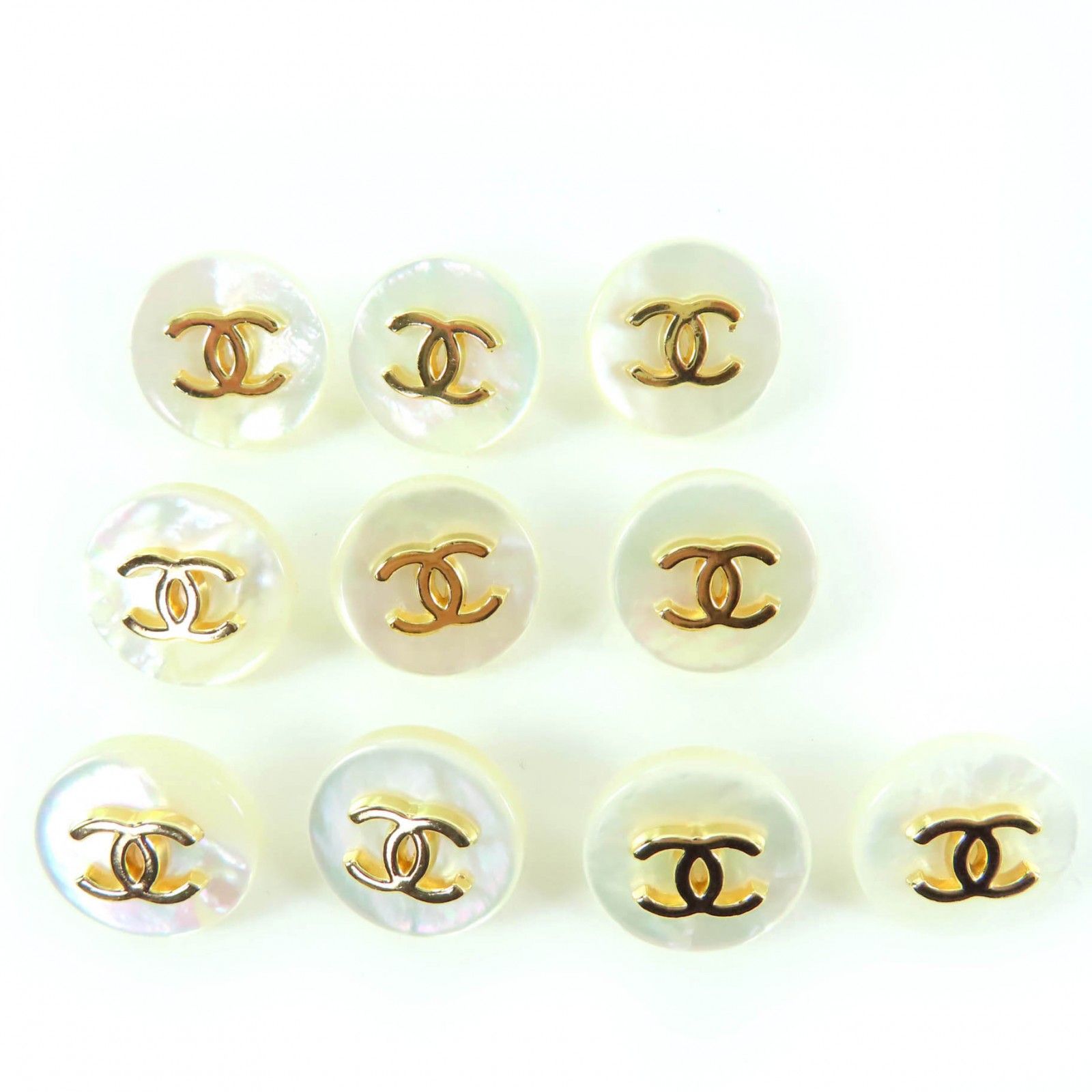 CHANEL シャネル ココマークボタン シェルボタン ボタン セット ホワイト ゴールド金具 レディース