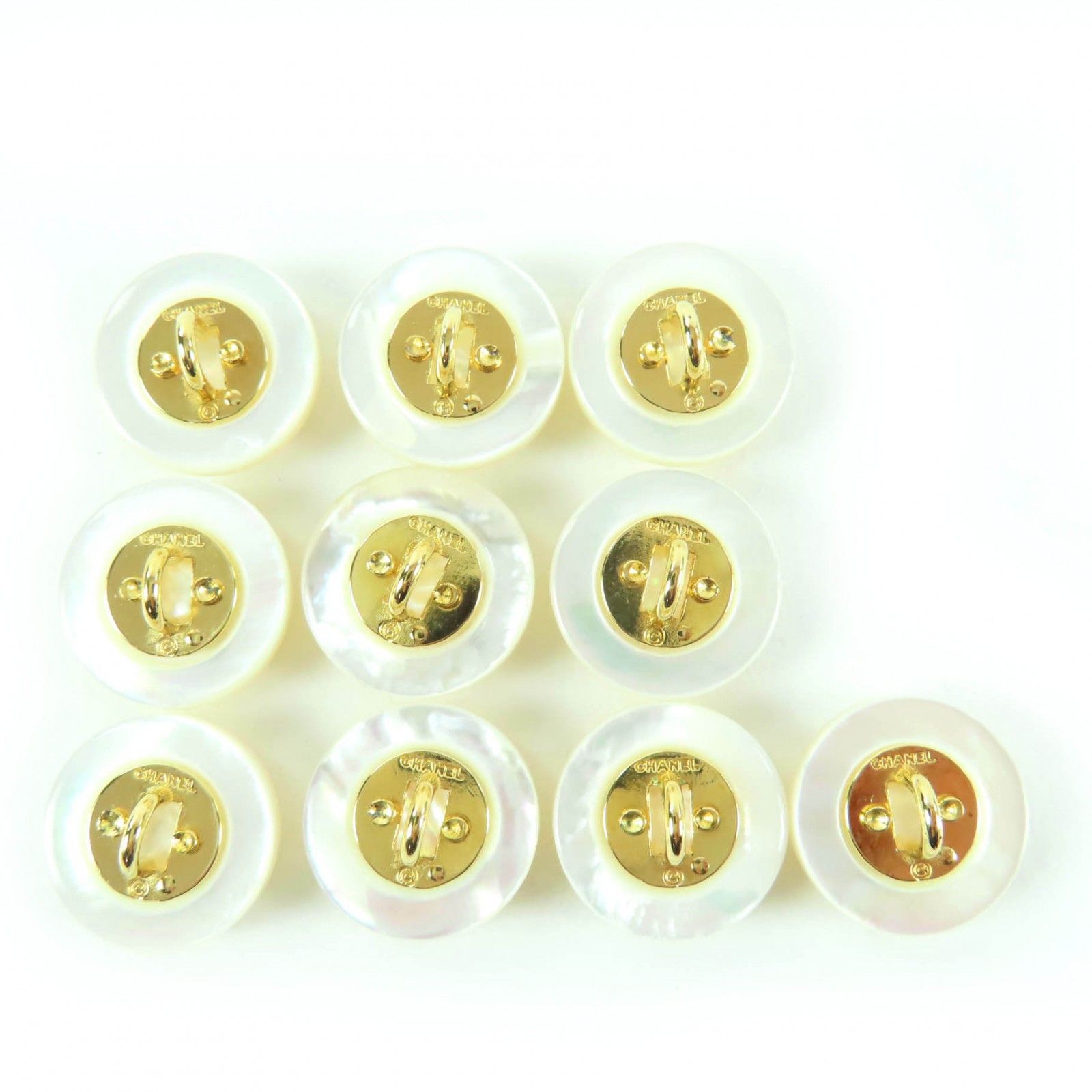 CHANEL シャネル ココマークボタン シェルボタン ボタン セット ホワイト ゴールド金具 レディース