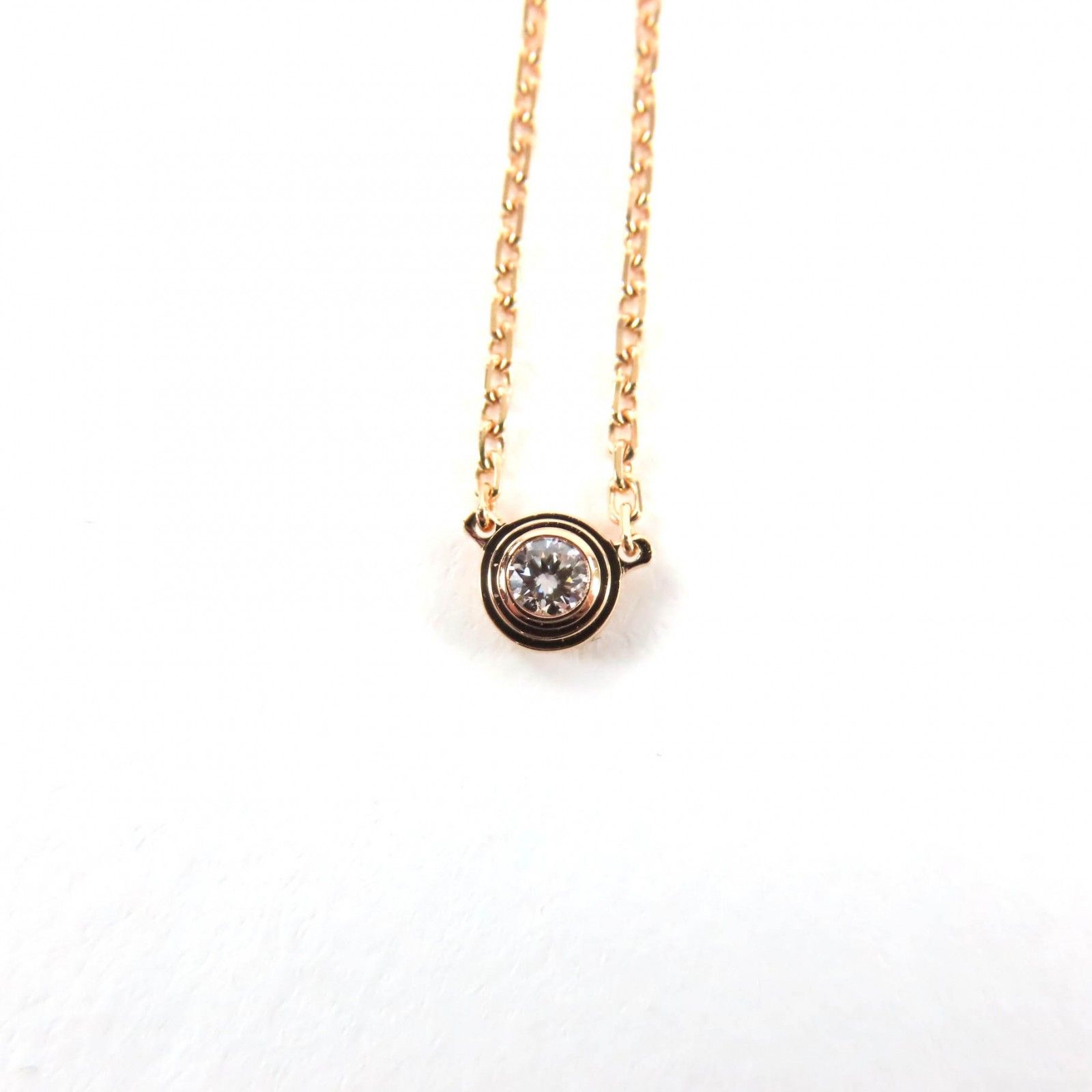 Cartier カルティエ ダムール XS K 18 750 PG 0.04 ct ダイヤ ネックレス ピンクゴールド 箱 ケース付き 総重量2.1 g レディース 定価151 800円