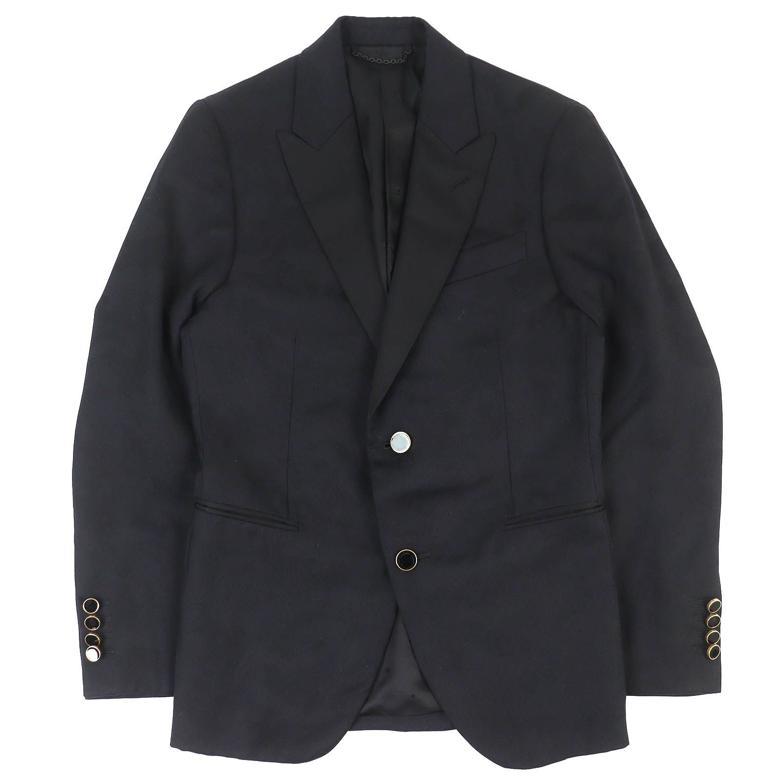 △LOUIS VUITTON ルイヴィトン 20 AW ウール シルク混 シャドーモノグラム カモフラ総柄 シングル テーラードジャケット ブラック 44 イタリア製 メンズ