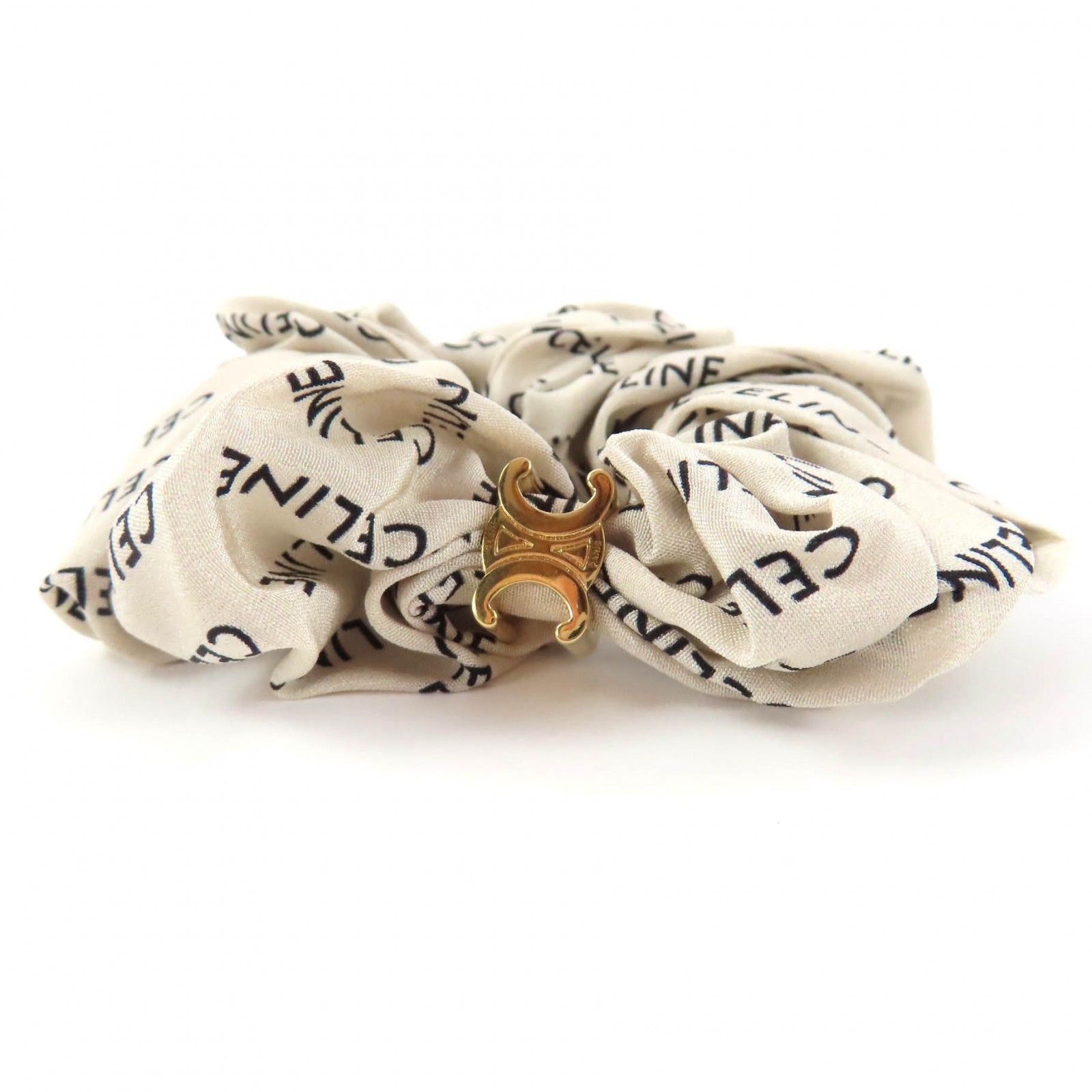 美品◇CELINE セリーヌ 46Y352SIB シルク100％ トリオンフ ロゴ総柄