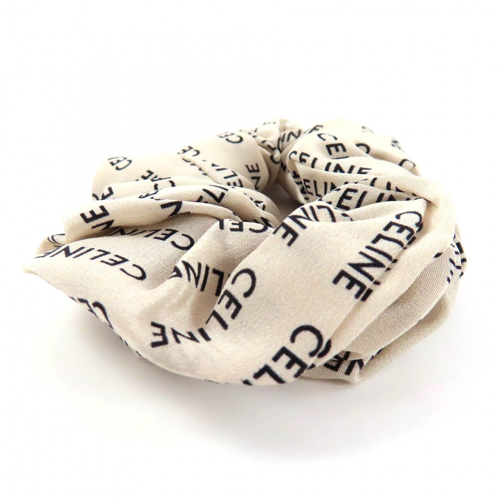 CELINE セリーヌ トリオンフ シュシュ ロゴ シルク 直営店☆CELINE☆ オシャレ度UP♪TRIOMPHE ロゴ シルク シュシュ