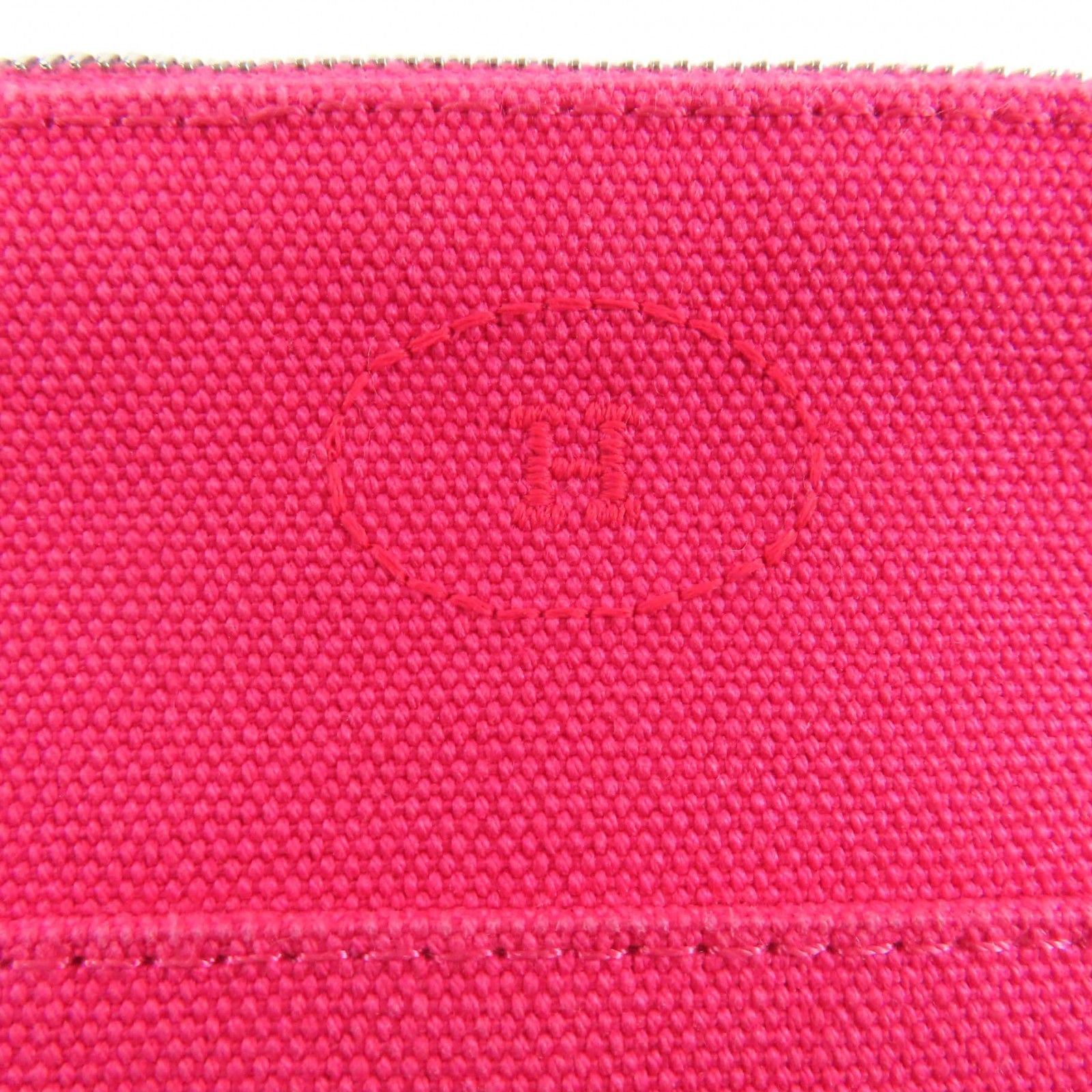 美品☆HERMES エルメス ボリードポーチ ミニミニ コットン100％ Hロゴ