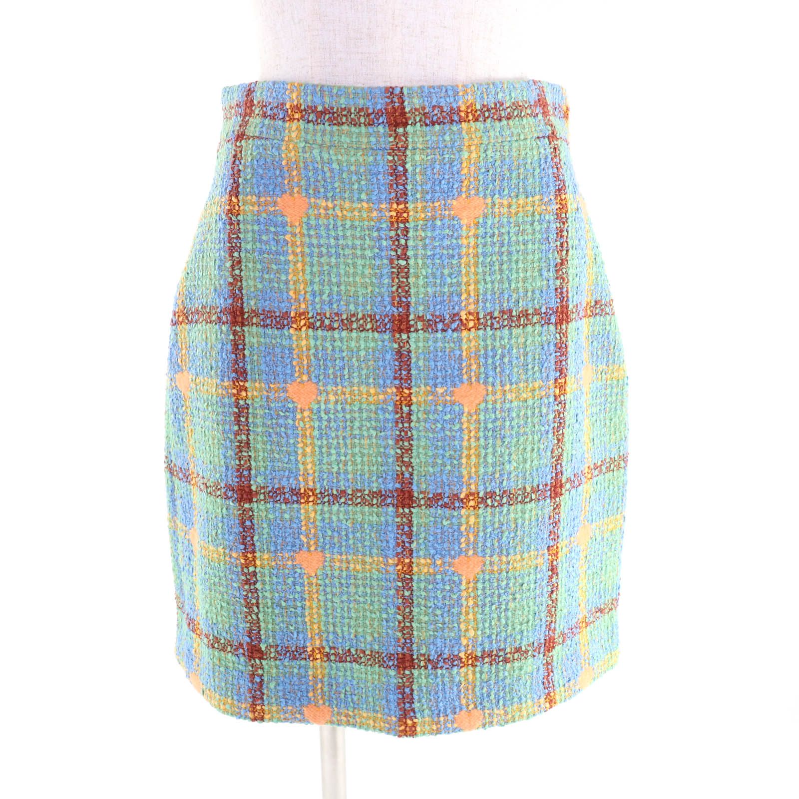 グッチ GUCCI ツイード スカート 衣料品 ボトムス ウール シルク レディース マルチカラー 【中古】 未使用品☆GUCCI グッチ 706948 Lovelight tweed mini skirt チェック