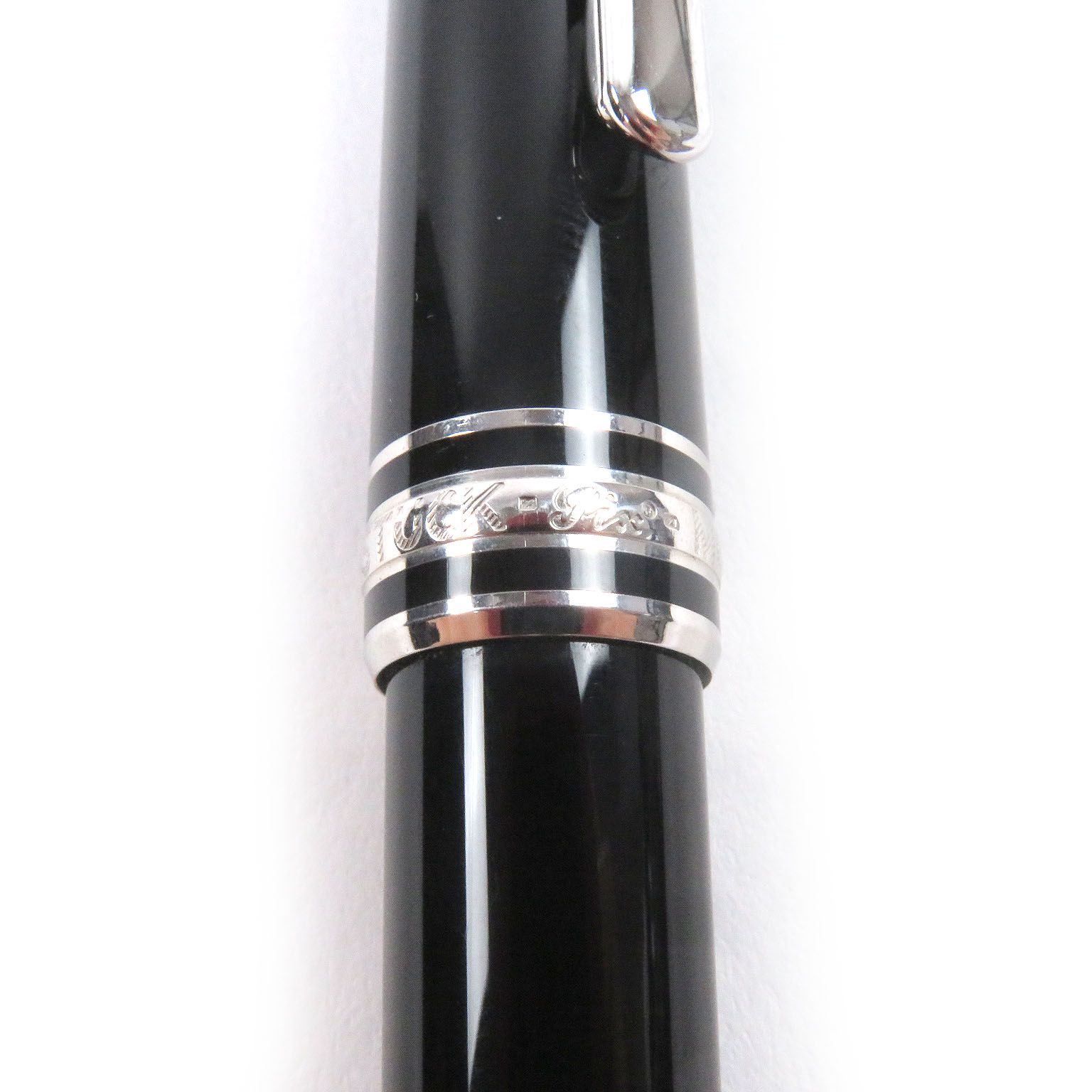  MONTBLANC モンブラン マイスターシュテュック クラシック プラチナライン ボールペン ブラック シルバー ドイツ製 メンズ 筆記 済み ボールペン本体 ボールペン