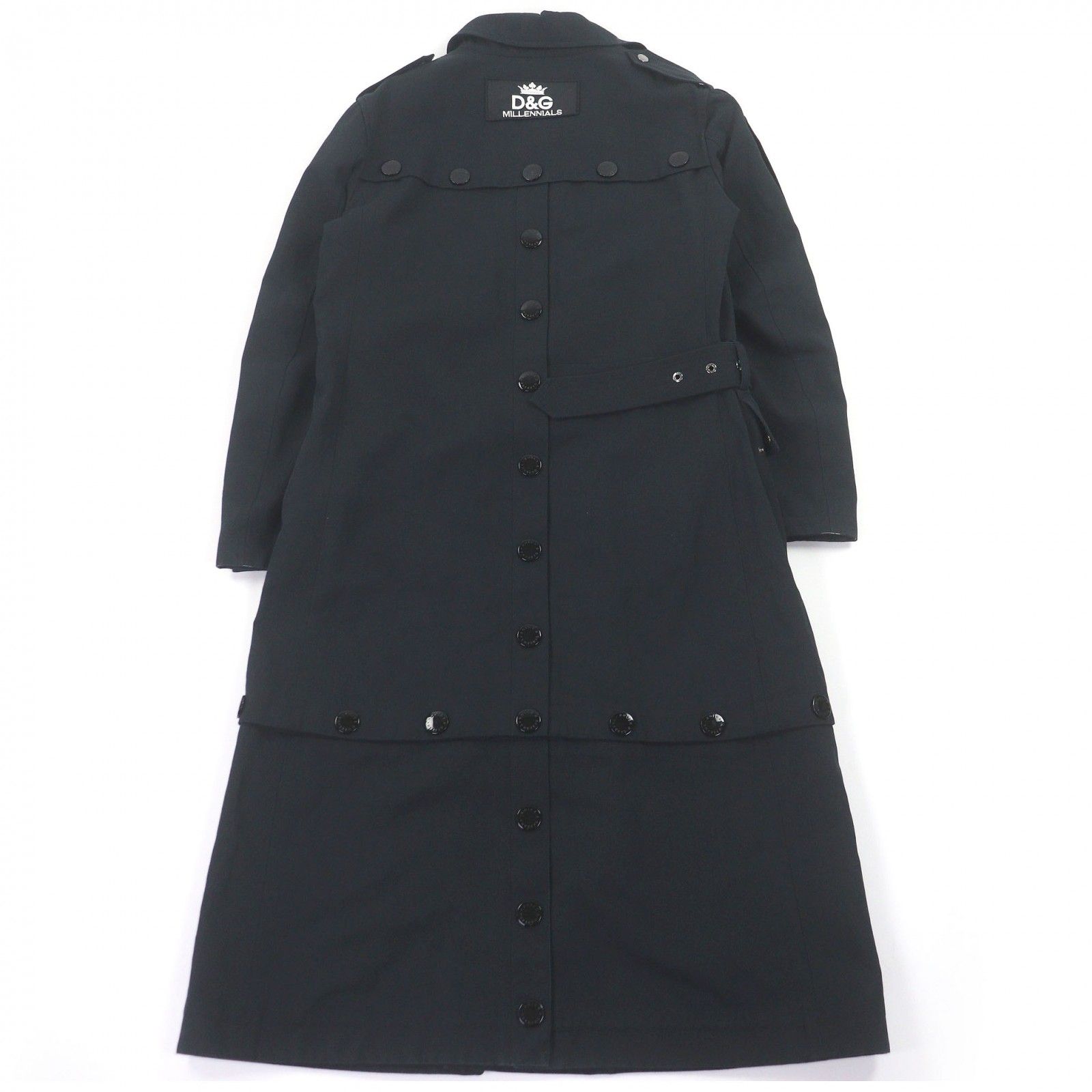 美品 ドルガバ トレンチ コート ロング ダブル シルク パイソン柄 40 Dolce&Gabbana ドルガバ ロングコート シルク トレンチコート