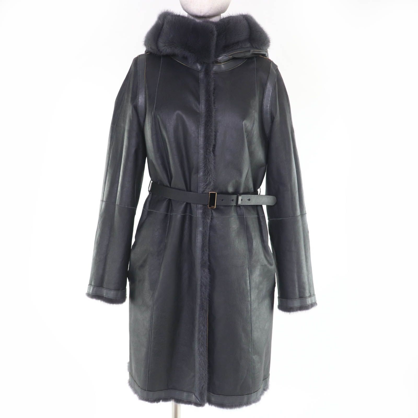 美品☆FENDI フェンディ FNF581 ミンクファー ベルト・フード付