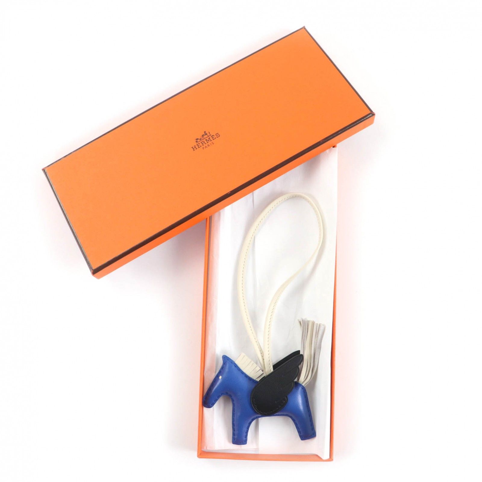 ♥品 HERMES エルメス ロデオペガサス PM ブルーフランス|クレ|ブラック アニョーミロ バッグチャーム K刻印 き フランス製 レディース