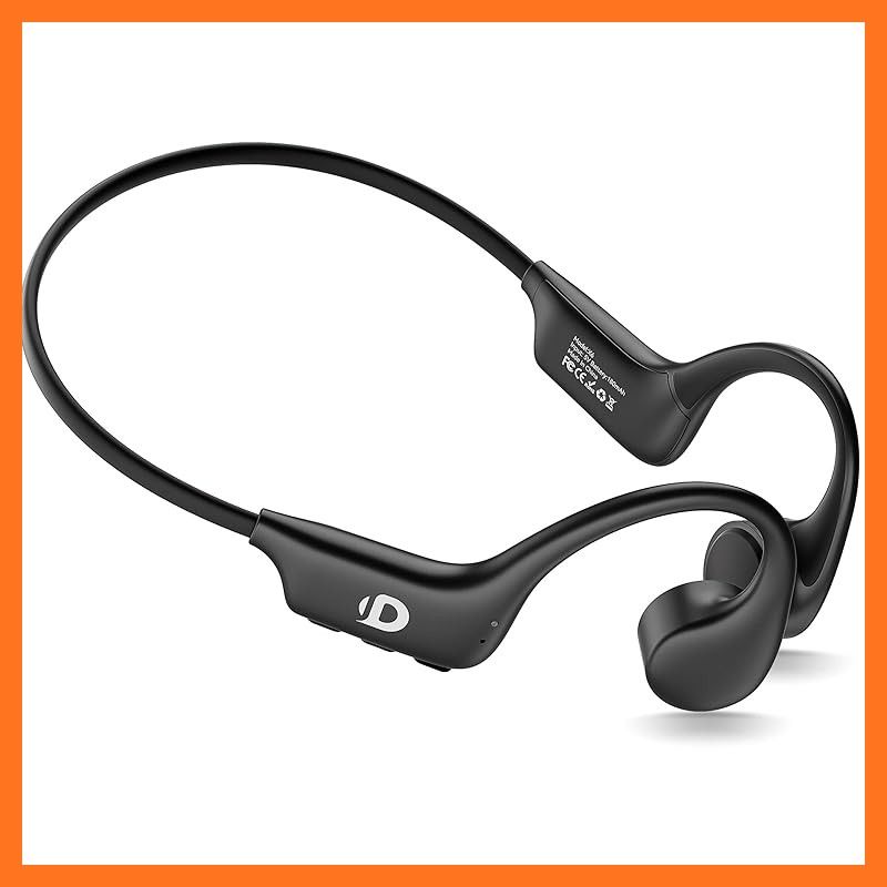 DEMICEA オープンイヤーヘッドホン 骨伝導イヤホン 内蔵32 GB MP 3 マイク付き IP 68防水-防汗 8時間再生 ワイヤレス Bluetooth 5.3 ランニング スポーツイヤフォン